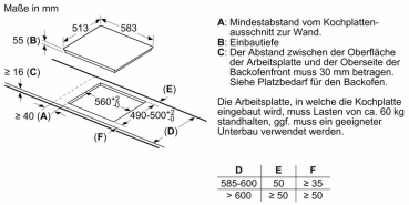 Neff T 45 SBE 1 L0 Kochfeld autark Maße